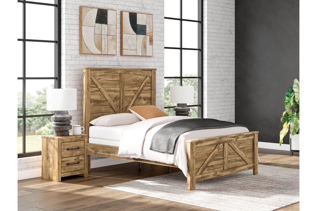 Hastiport Queen Crossbuck Panel Bed In Brown NCB1580B2