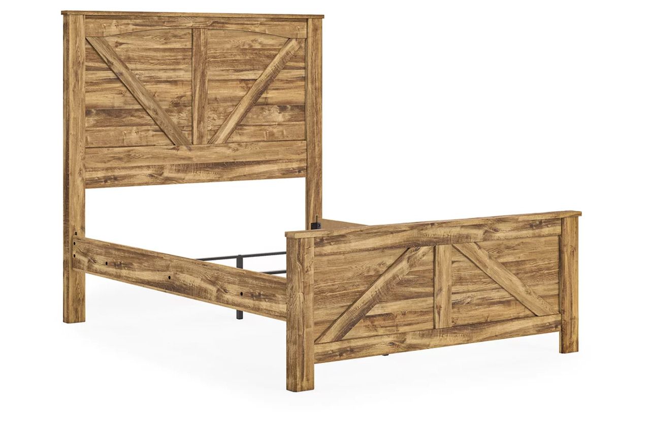 Hastiport Queen Crossbuck Panel Bed In Brown NCB1580B2