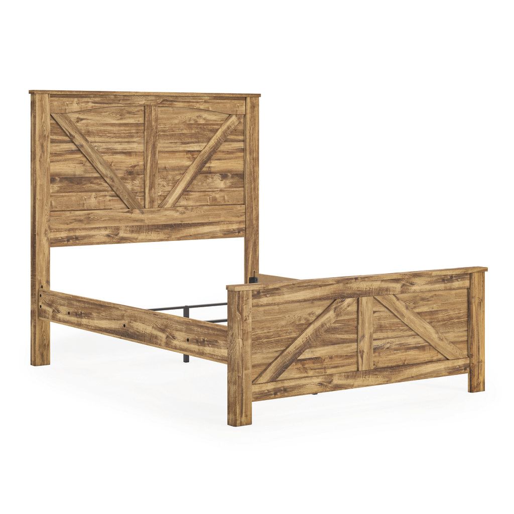 Hastiport Queen Crossbuck Panel Bed In Brown NCB1580B2