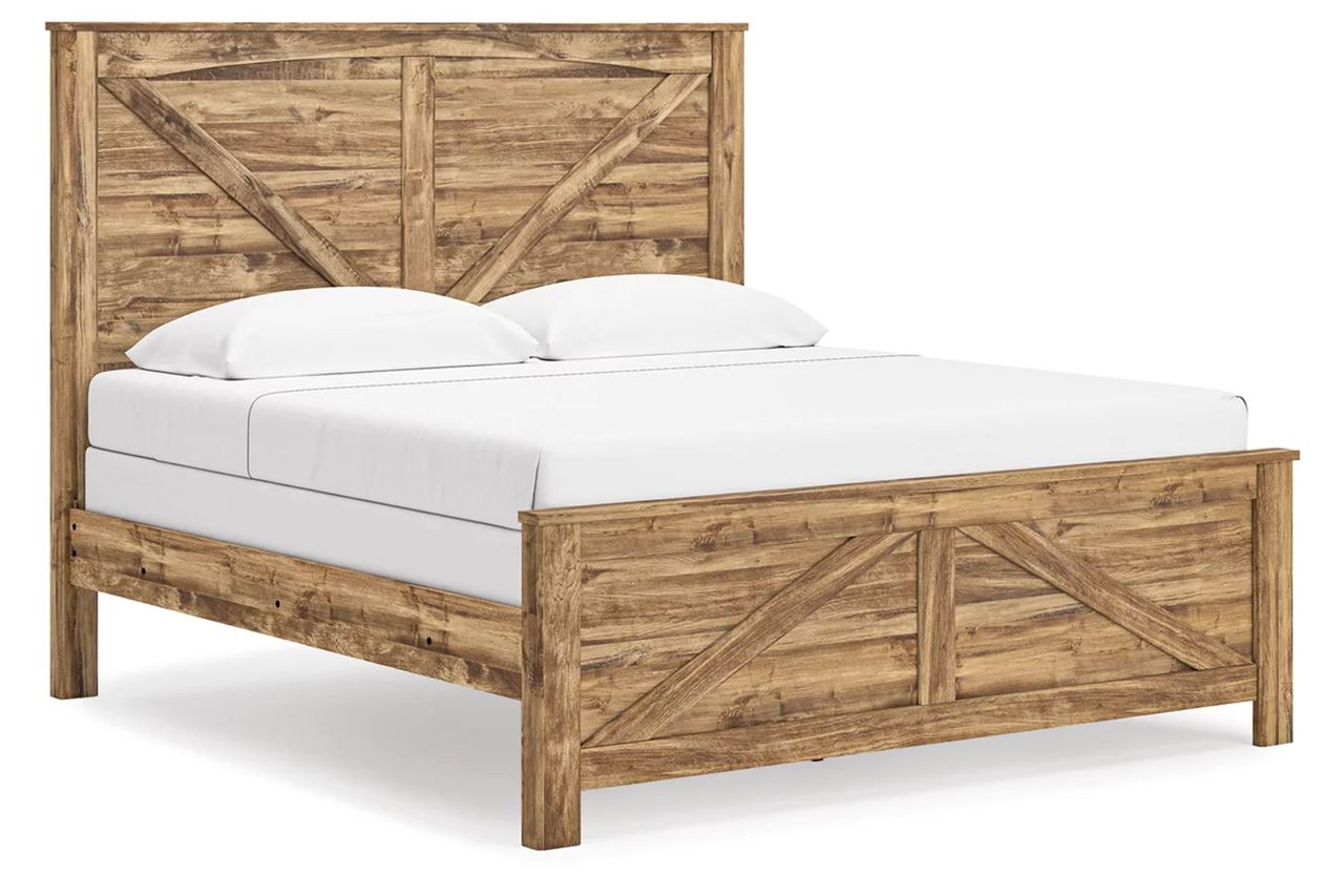 Hastiport King Crossbuck Panel Bed In Brown NCB1580B6