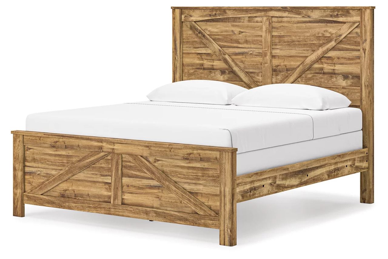 Hastiport King Crossbuck Panel Bed In Brown NCB1580B6