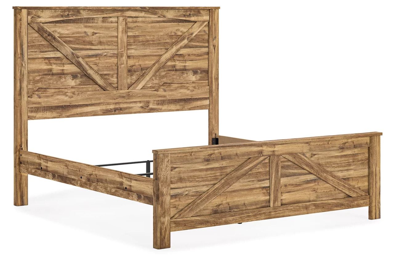 Hastiport King Crossbuck Panel Bed In Brown NCB1580B6
