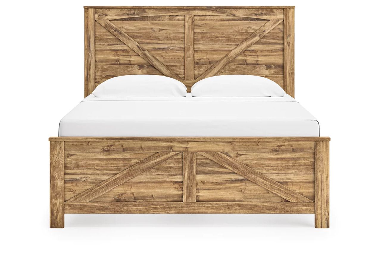 Hastiport King Crossbuck Panel Bed In Brown NCB1580B6