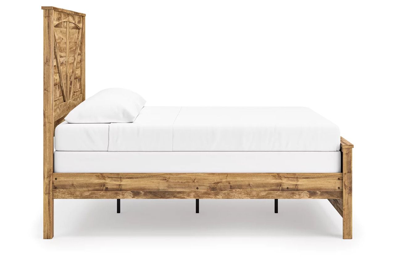 Hastiport King Crossbuck Panel Bed In Brown NCB1580B6