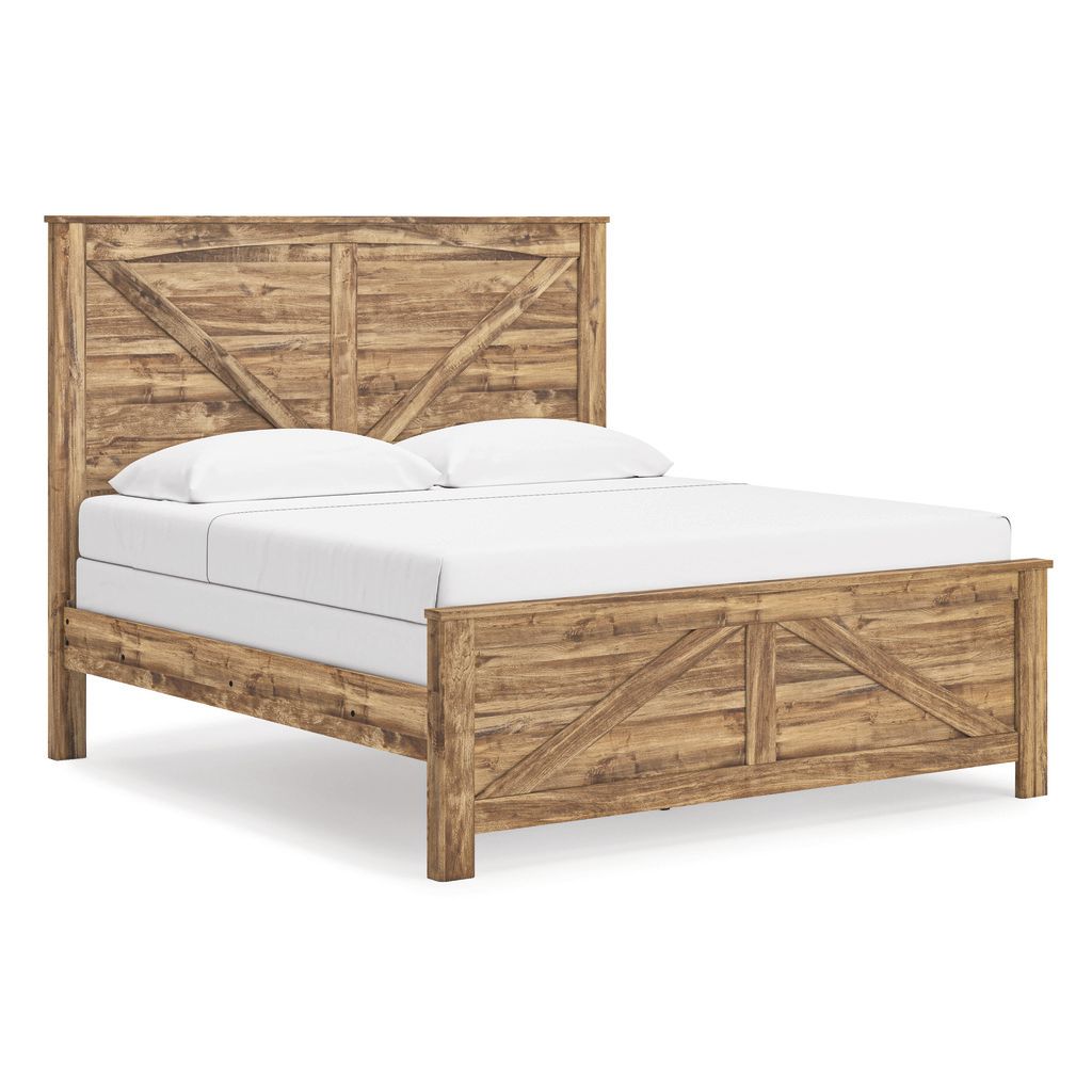 Hastiport King Crossbuck Panel Bed In Brown NCB1580B6
