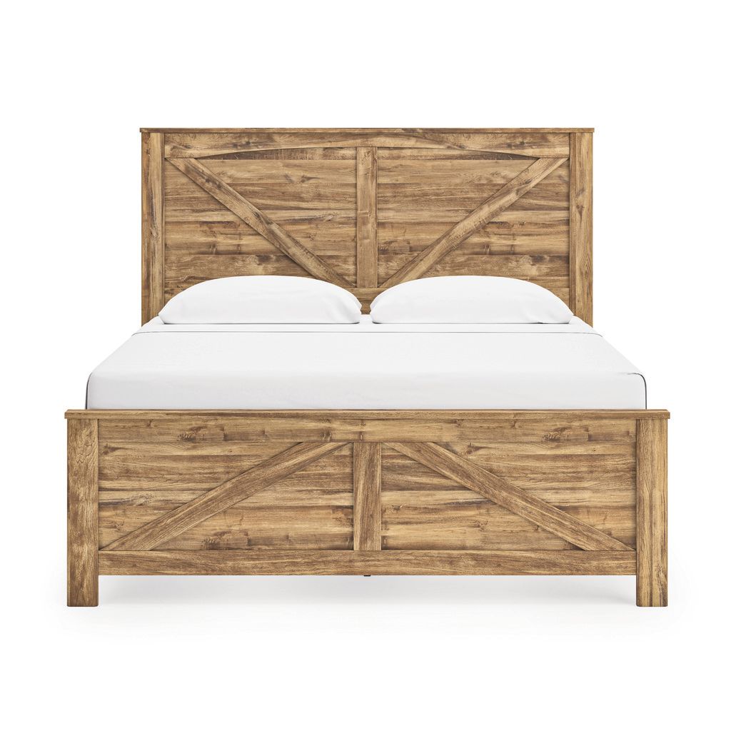 Hastiport King Crossbuck Panel Bed In Brown NCB1580B6