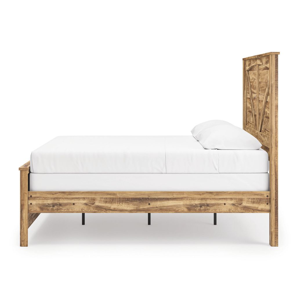 Hastiport King Crossbuck Panel Bed In Brown NCB1580B6