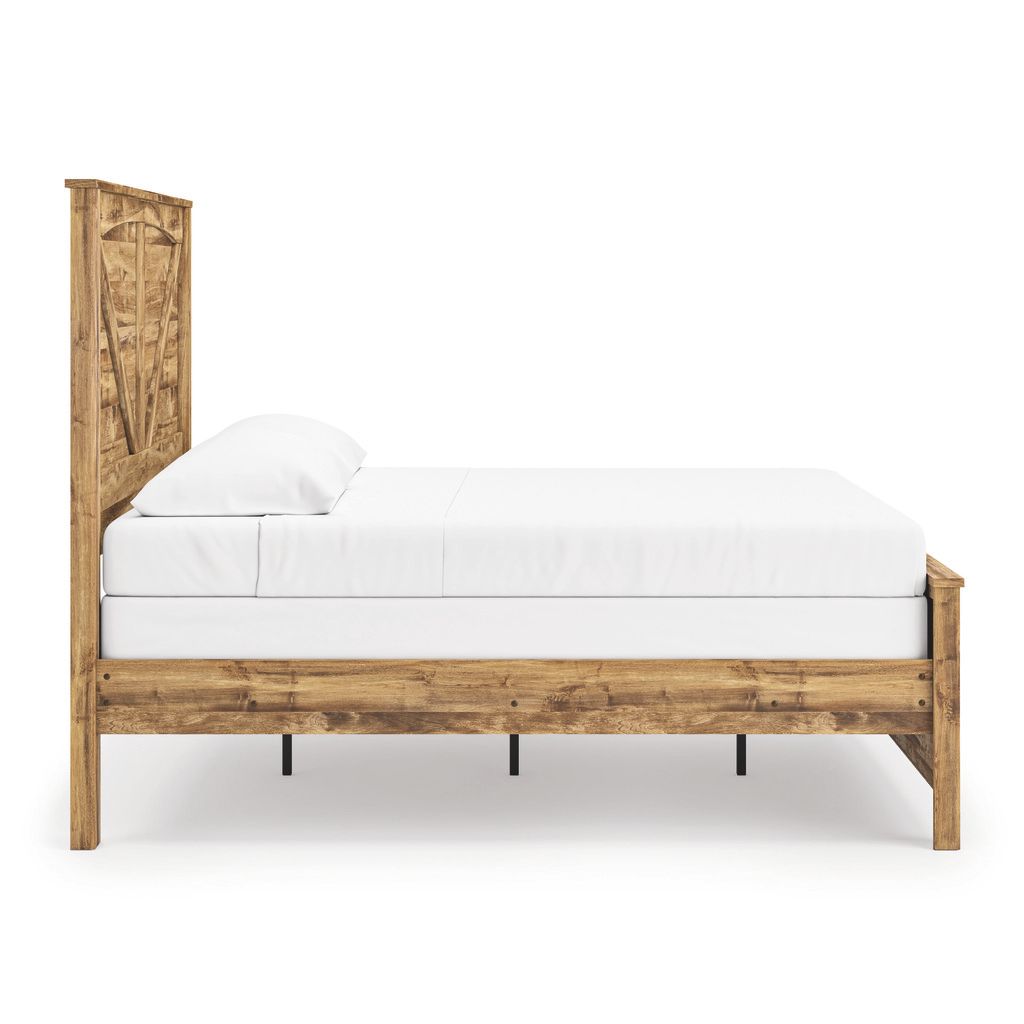 Hastiport King Crossbuck Panel Bed In Brown NCB1580B6