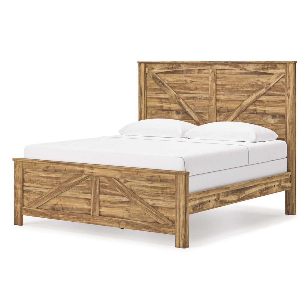 Hastiport King Crossbuck Panel Bed In Brown NCB1580B6
