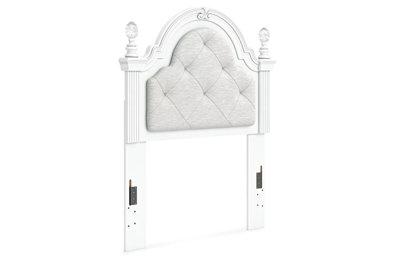 Trindura Twin Upholstered Panel Headboard In White NCB1819153