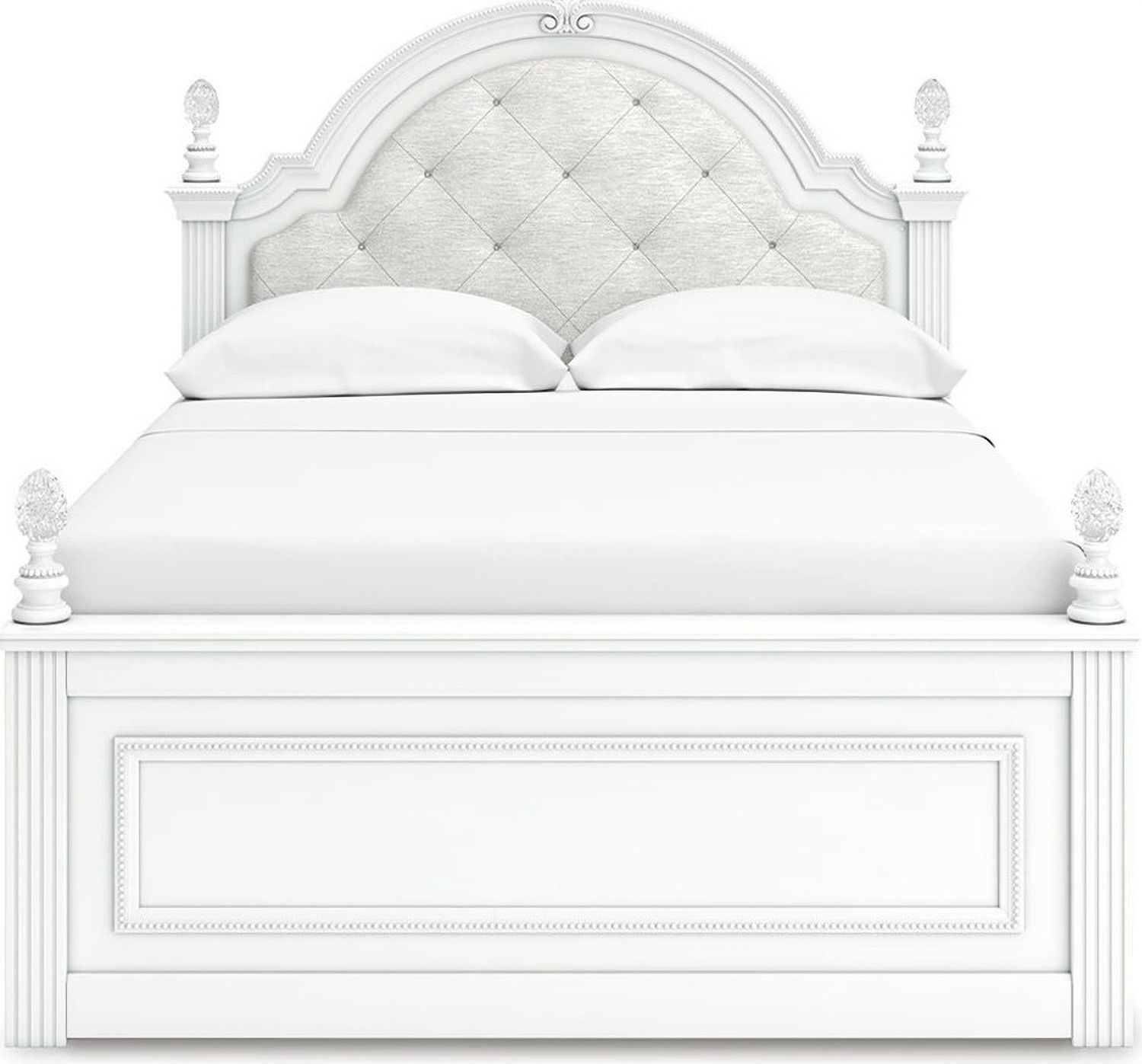 Trindura Full Upholstered Panel Storage Bed In White NCB1819B10