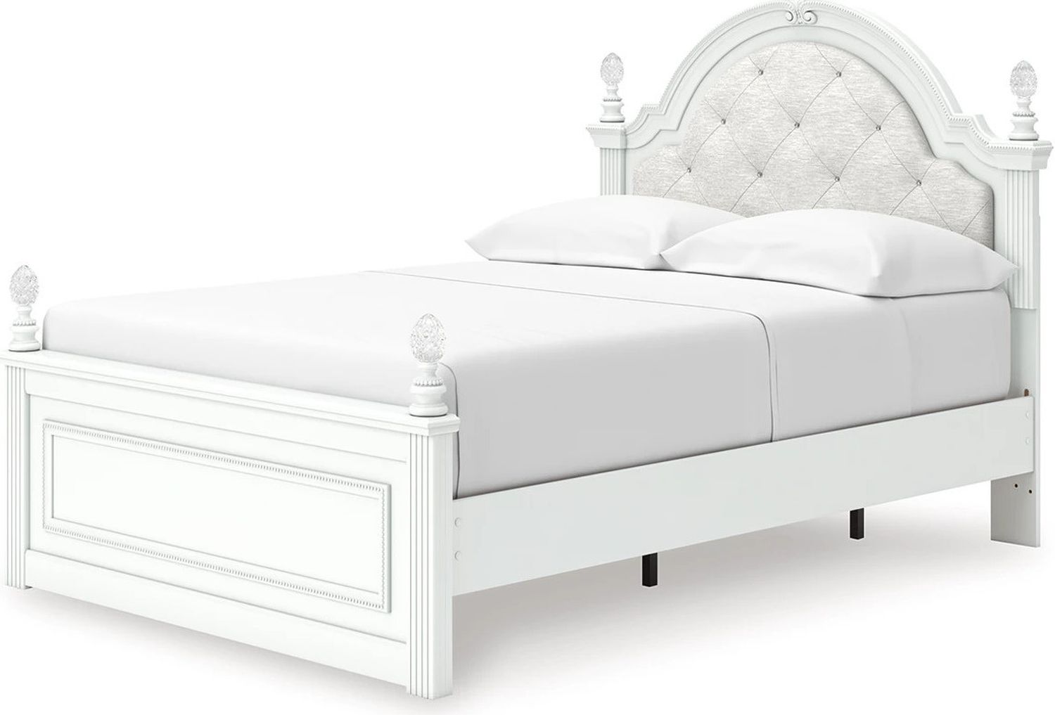 Trindura Full Upholstered Panel Storage Bed In White NCB1819B10