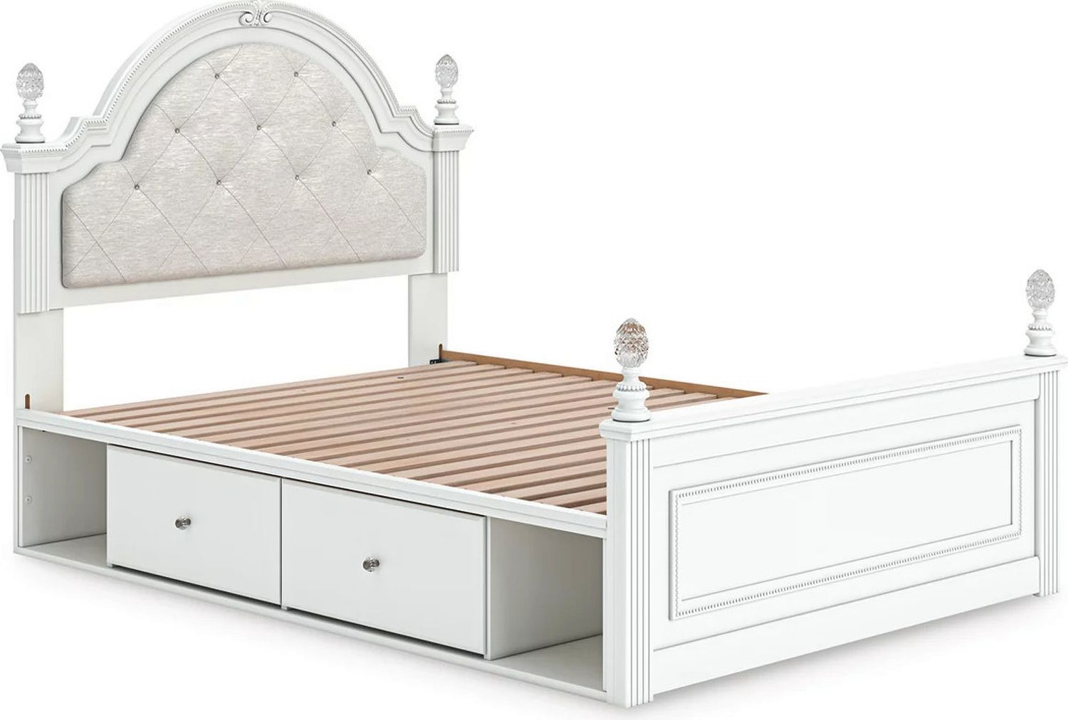 Trindura Full Upholstered Panel Storage Bed In White NCB1819B10