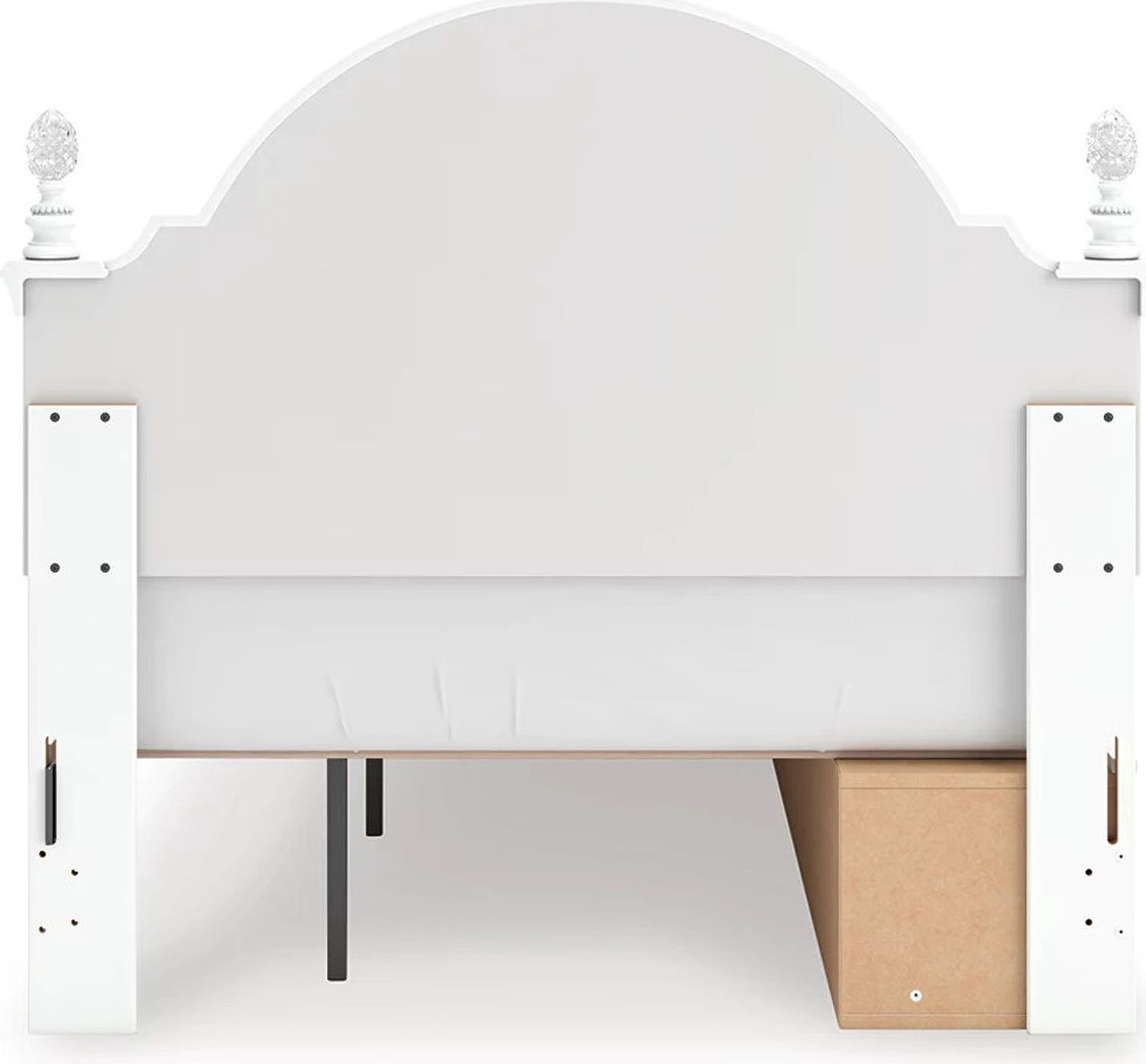 Trindura Full Upholstered Panel Storage Bed In White NCB1819B10