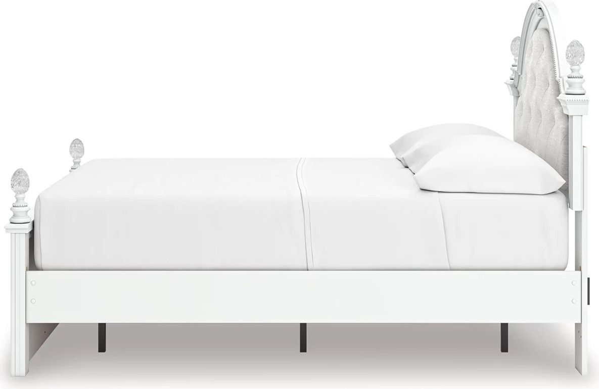Trindura Full Upholstered Panel Storage Bed In White NCB1819B10