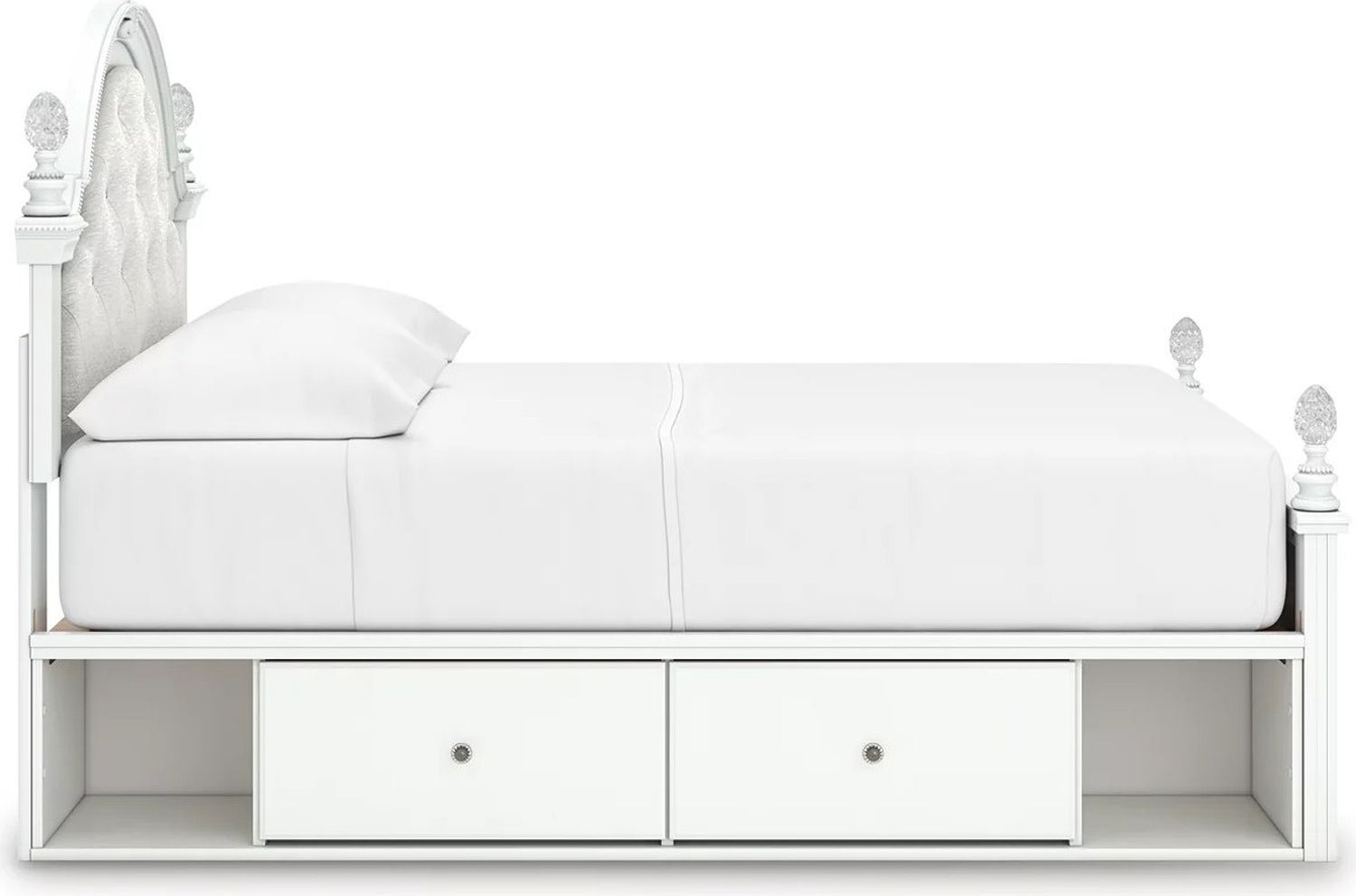 Trindura Full Upholstered Panel Storage Bed In White NCB1819B10