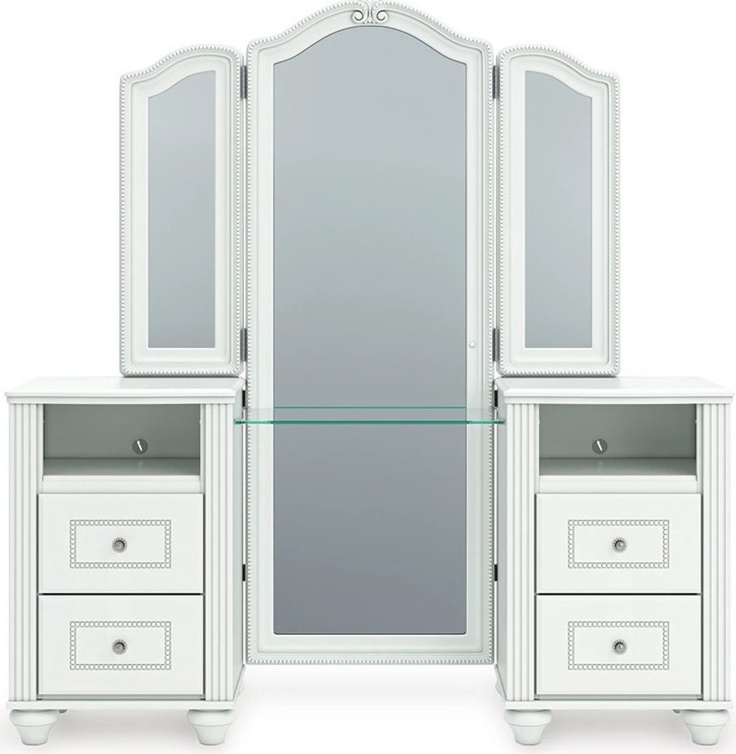 Trindura Vanity with Mirror In White NCB1819B16