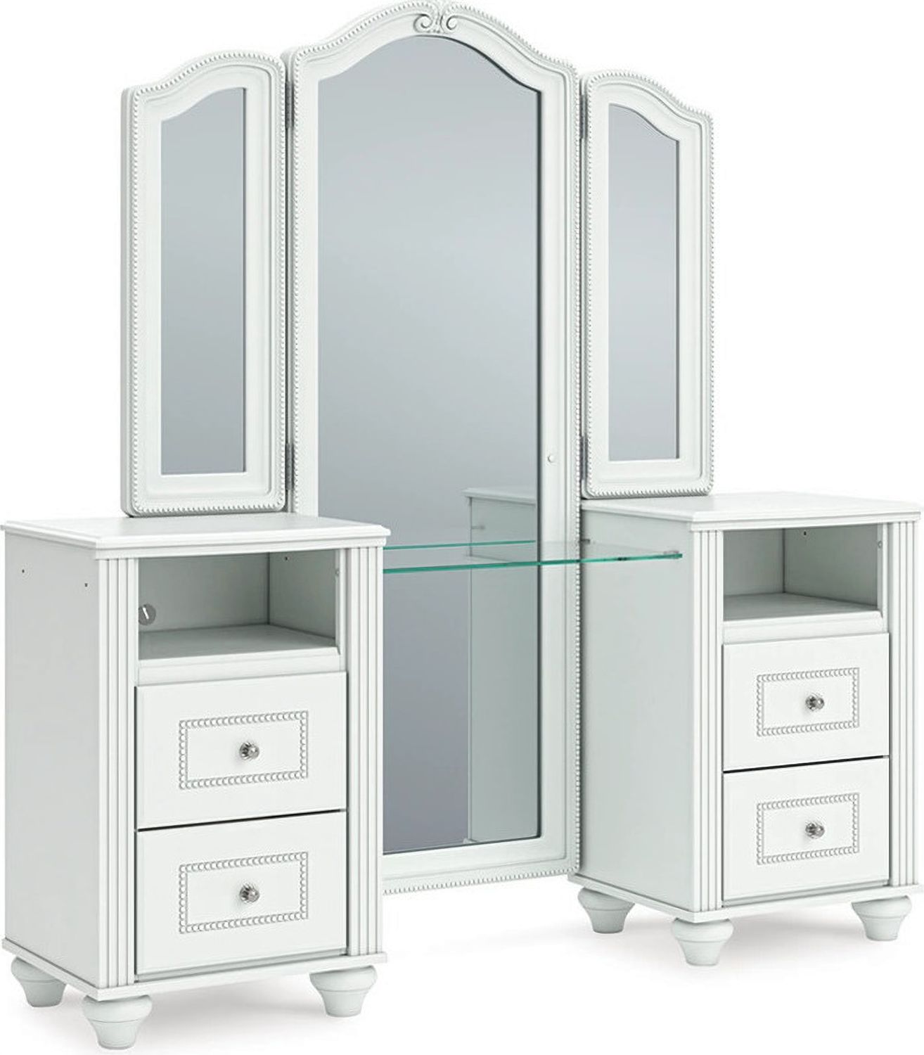 Trindura Vanity with Mirror In White NCB1819B16