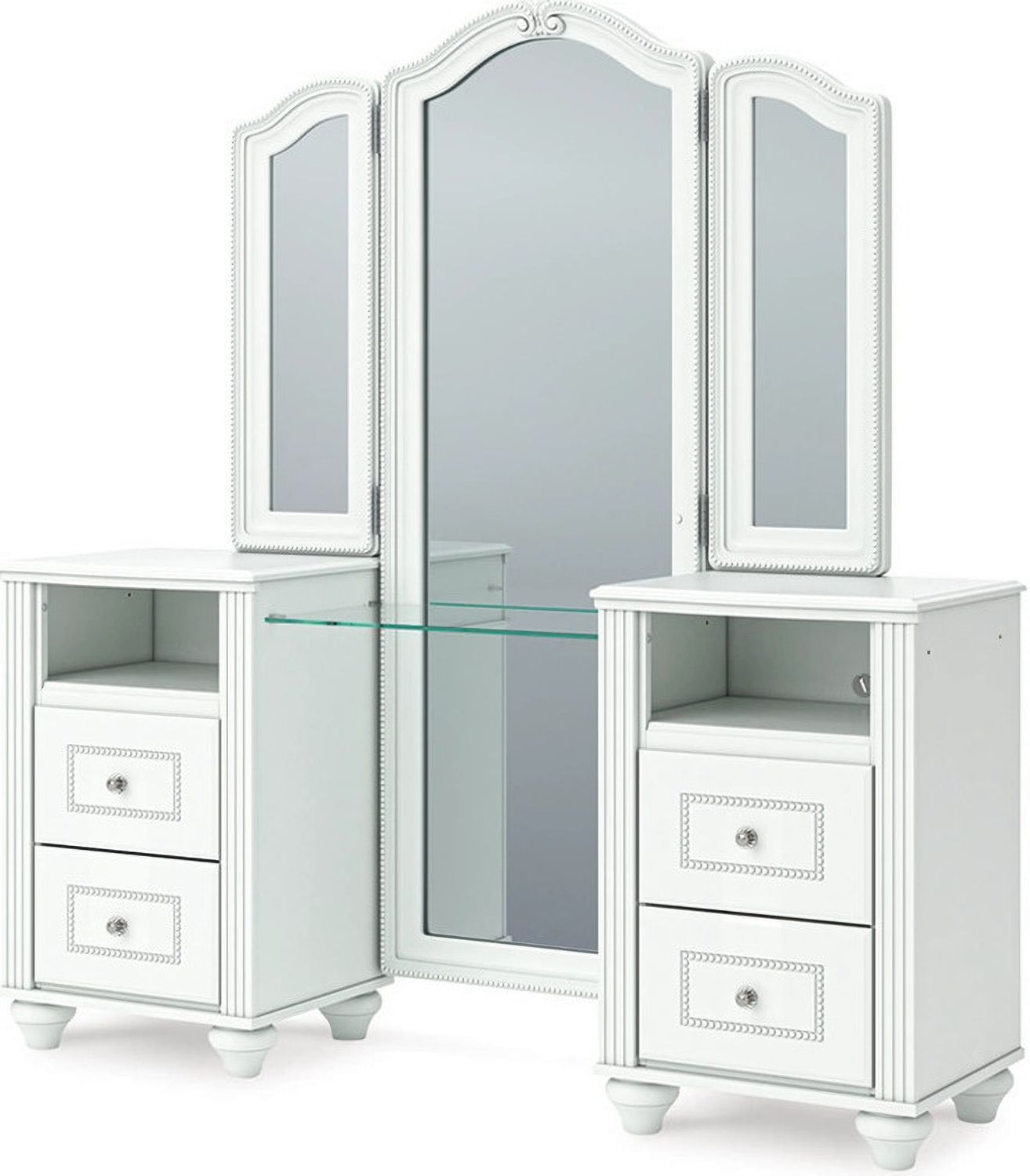Trindura Vanity with Mirror In White NCB1819B16