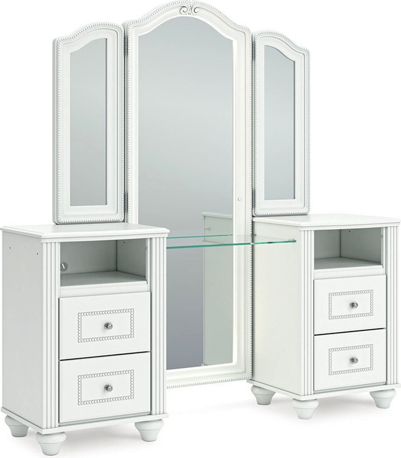 Trindura Vanity with Mirror In White NCB1819B16