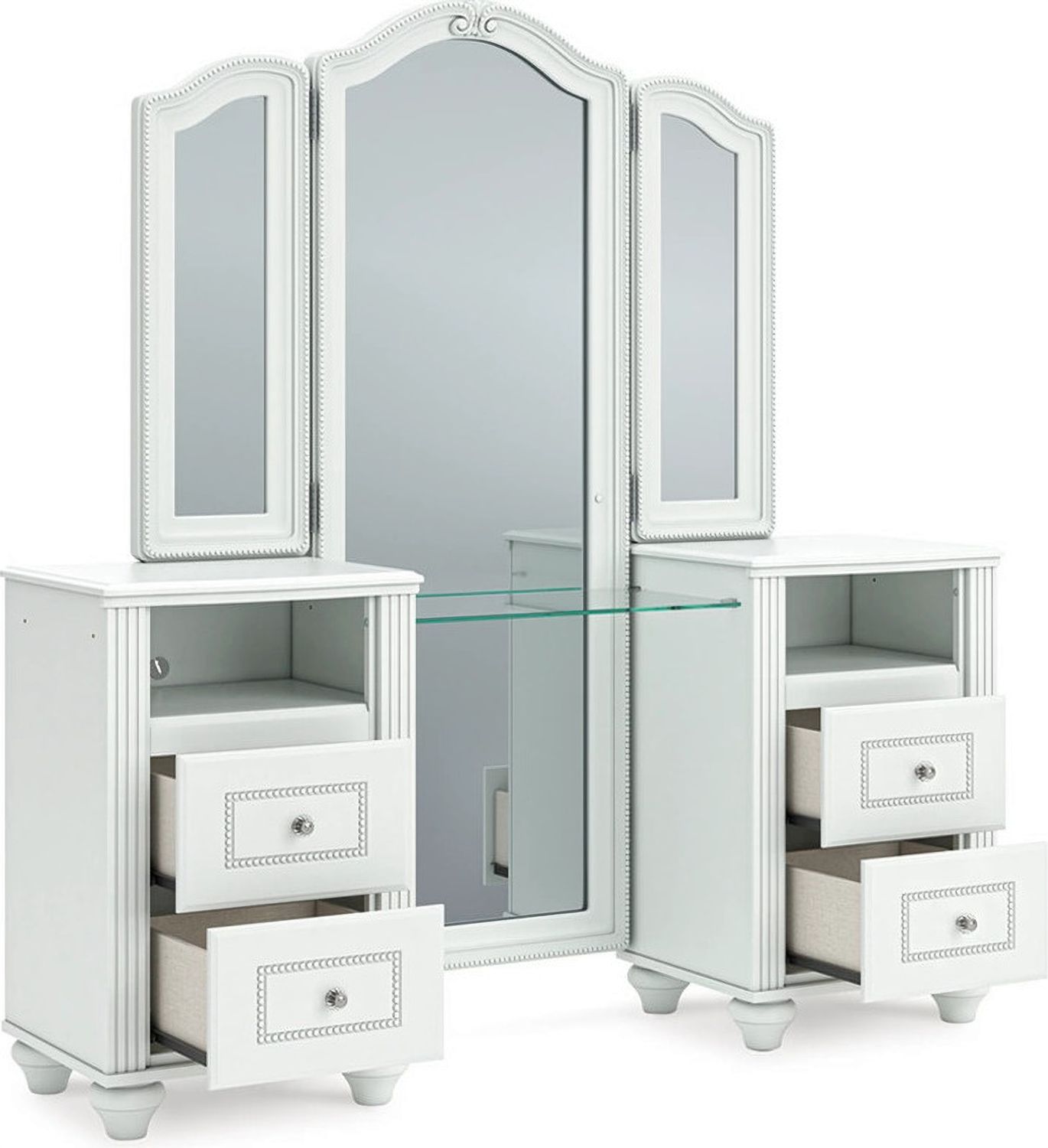 Trindura Vanity with Mirror In White NCB1819B16
