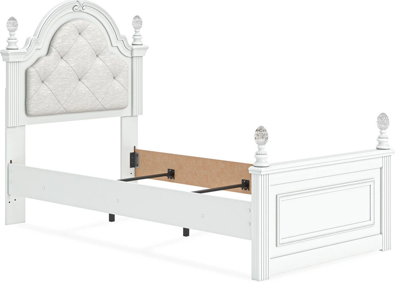 Trindura Twin Upholstered Panel Bed In White NCB1819B5