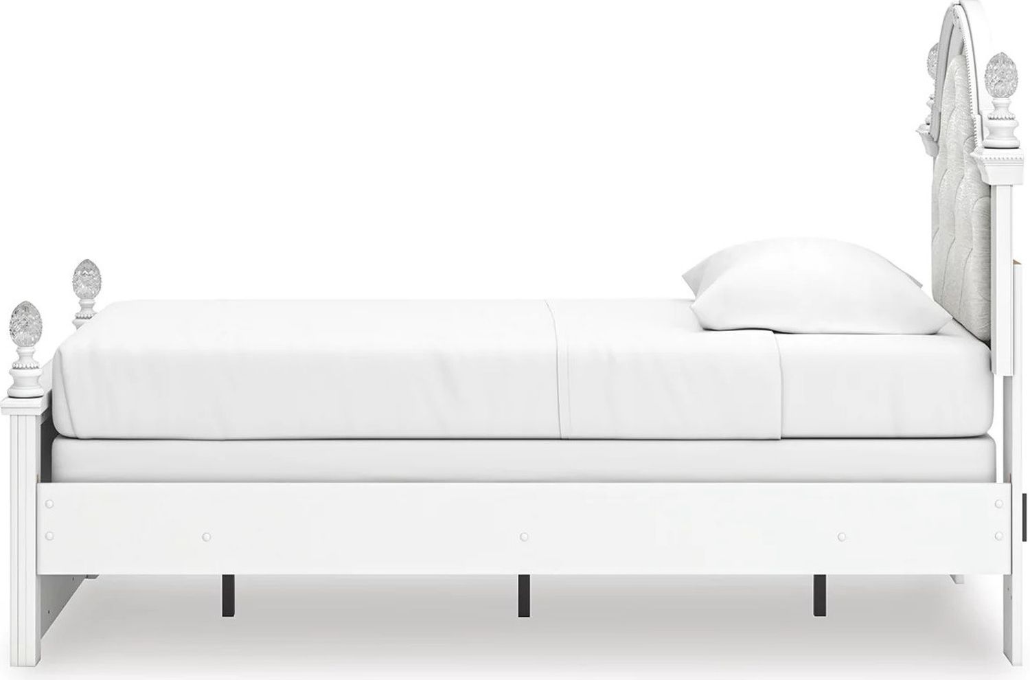 Trindura Twin Upholstered Panel Bed In White NCB1819B5