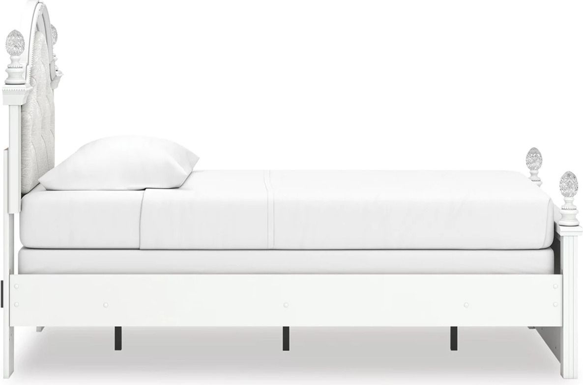 Trindura Twin Upholstered Panel Bed In White NCB1819B5
