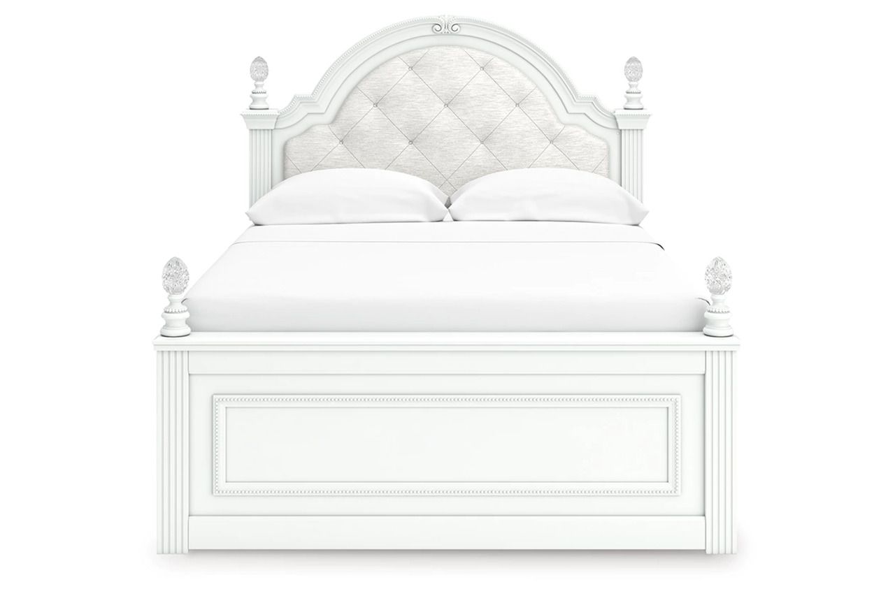 Trindura Full Upholstered Panel Bed In White NCB1819B6
