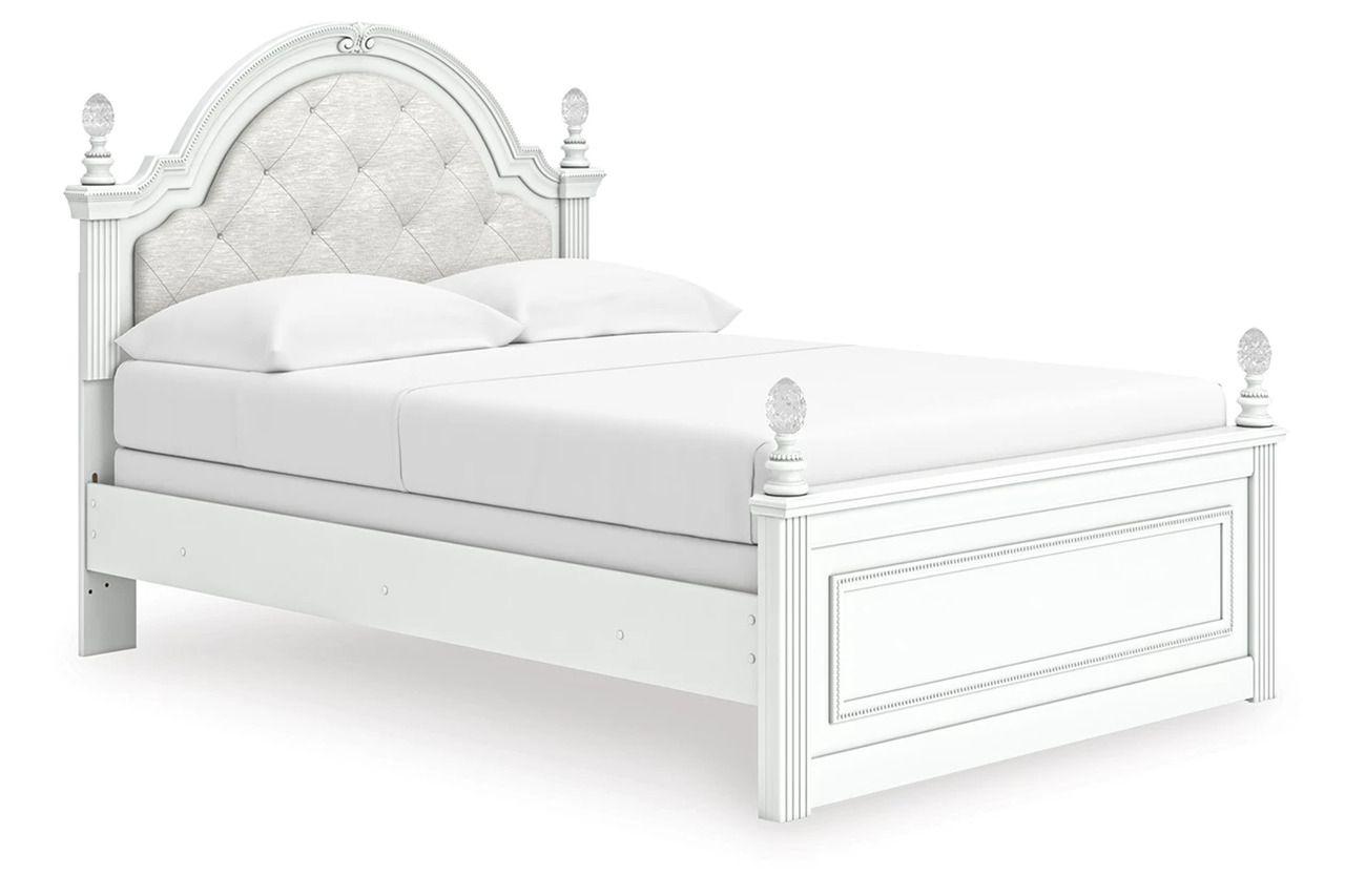 Trindura Full Upholstered Panel Bed In White NCB1819B6