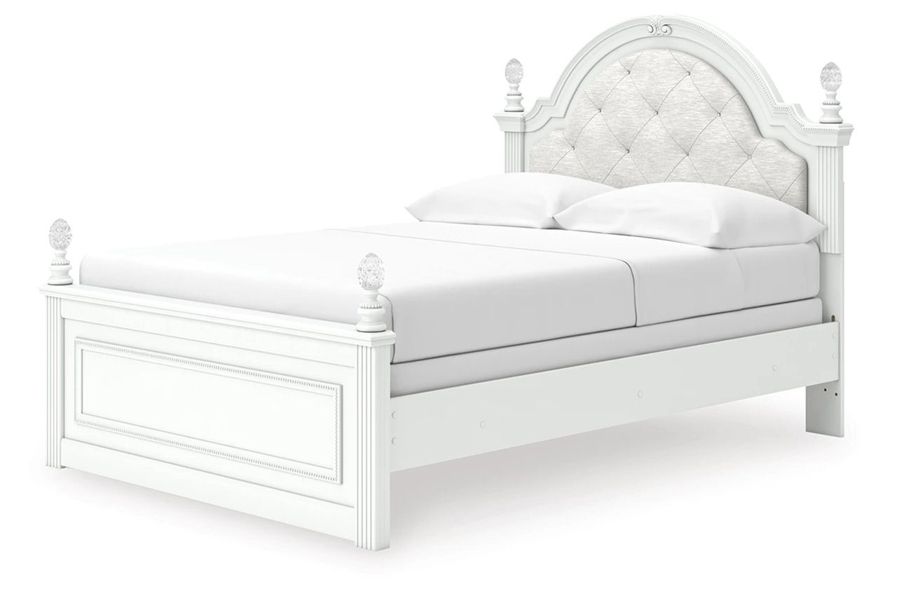 Trindura Full Upholstered Panel Bed In White NCB1819B6