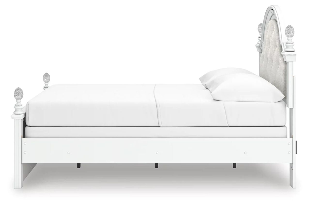 Trindura Full Upholstered Panel Bed In White NCB1819B6