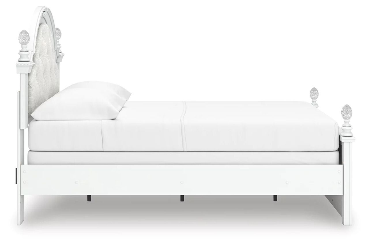 Trindura Full Upholstered Panel Bed In White NCB1819B6