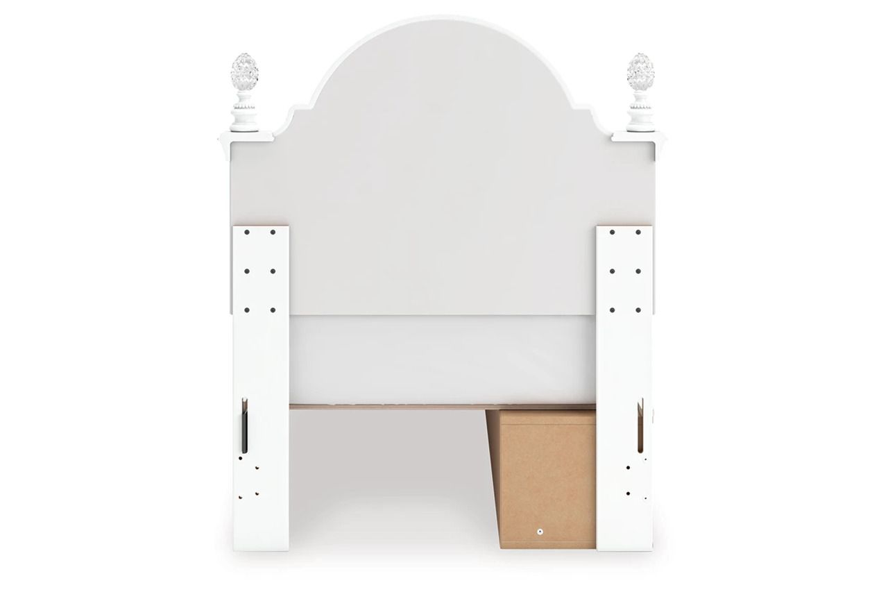 Trindura Twin Upholstered Panel Storage Bed In White NCB1819B9