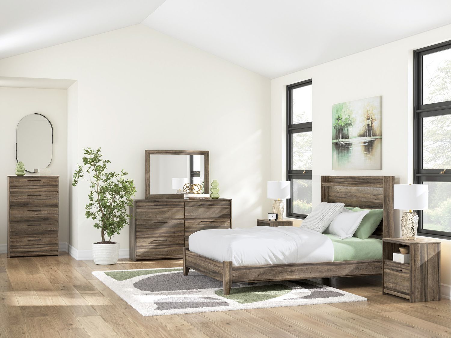 Jusika Bedroom Mirror In Brown NCB200536
