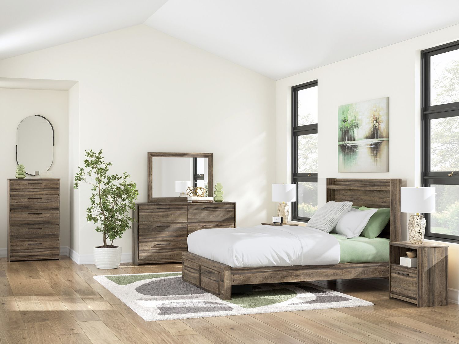 Jusika Bedroom Mirror In Brown NCB200536