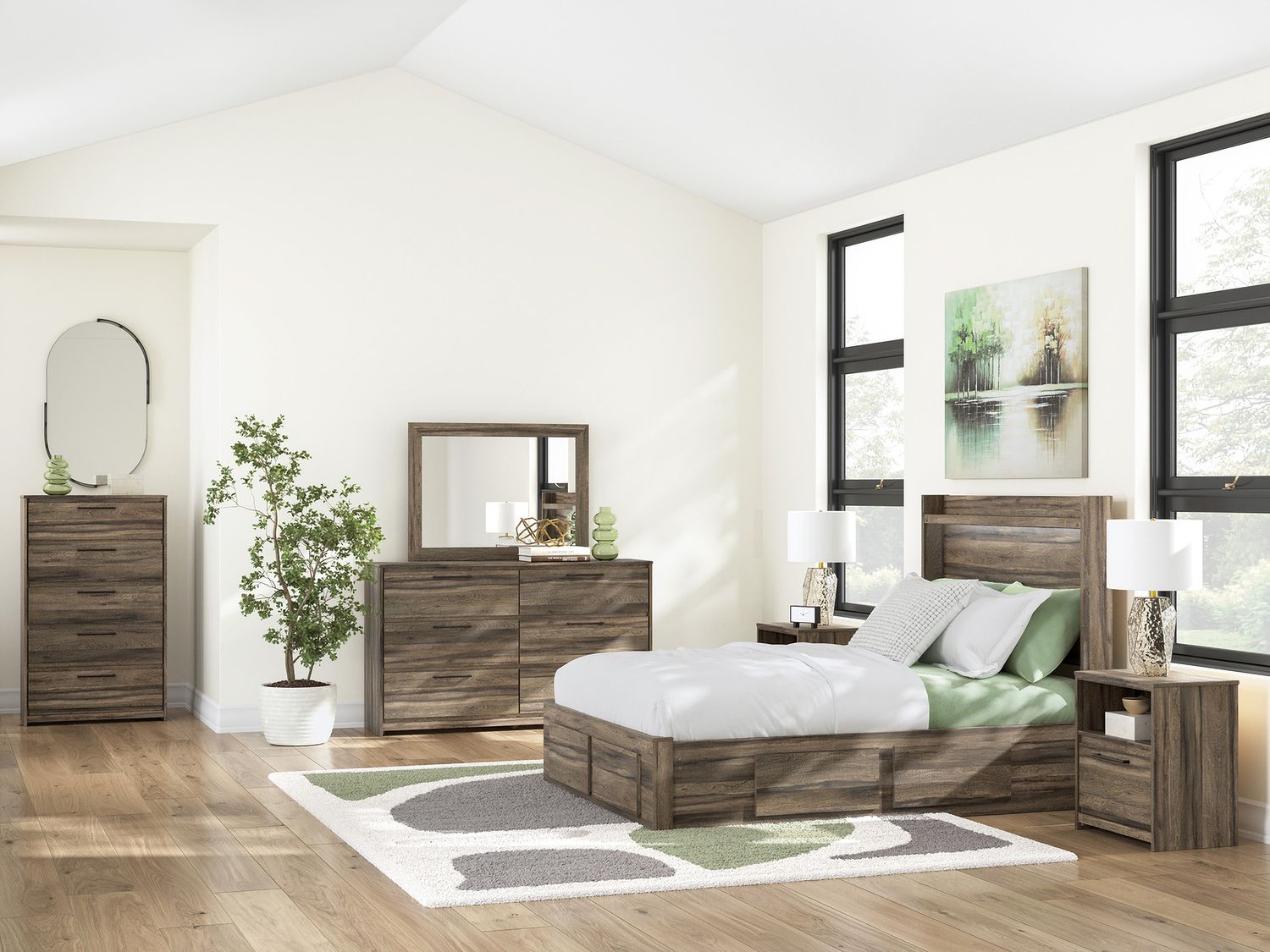 Jusika Bedroom Mirror In Brown NCB200536