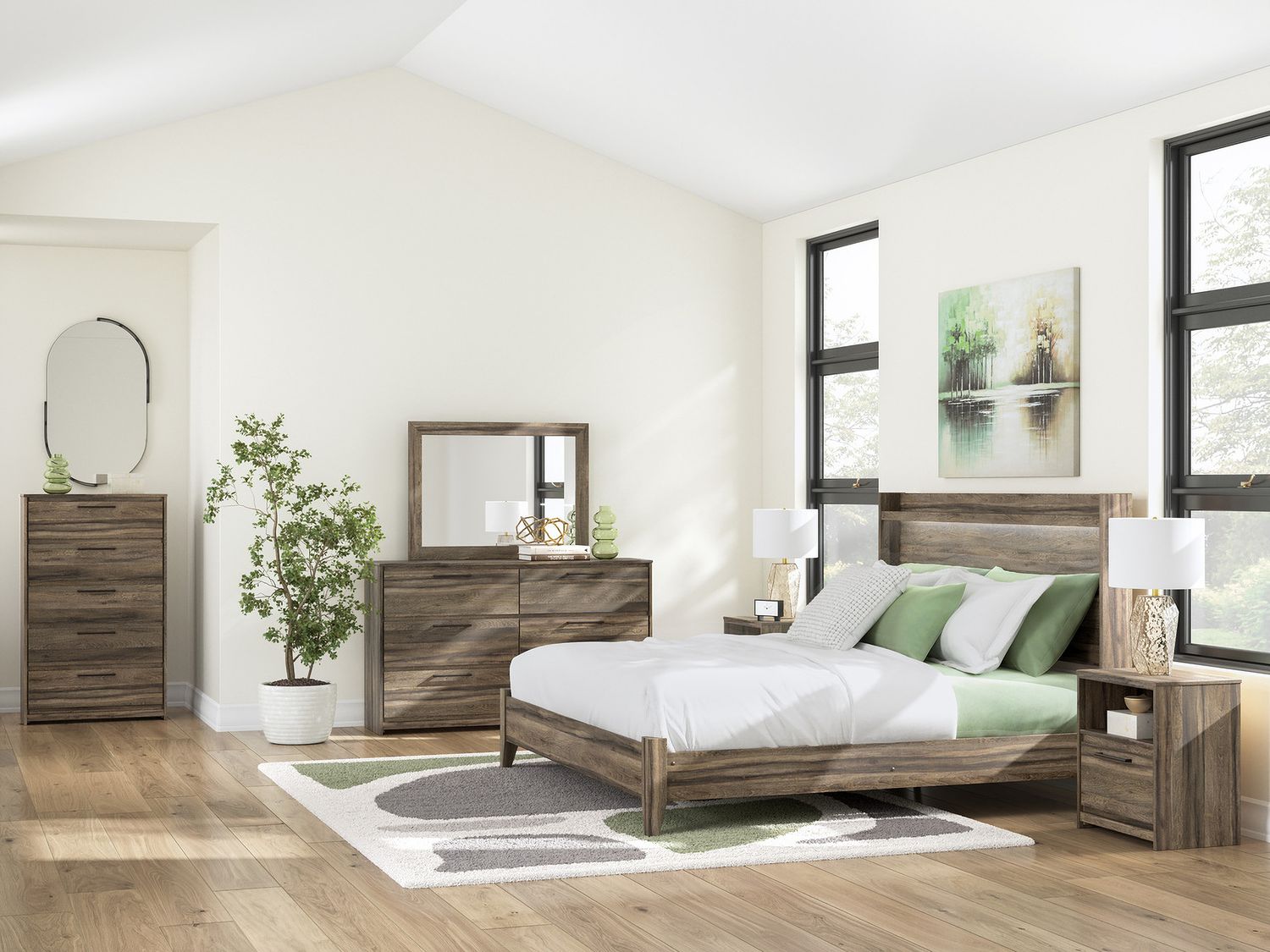 Jusika King Panel Headboard In Brown NCB200558