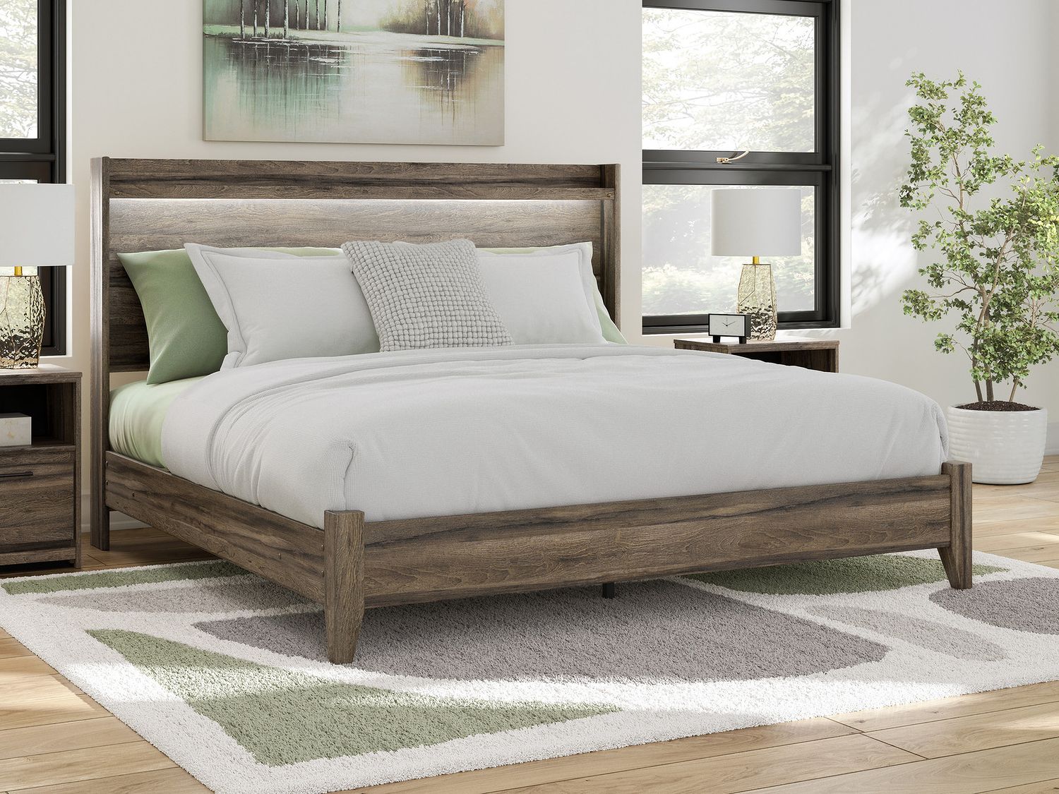 Jusika King Panel Headboard In Brown NCB200558