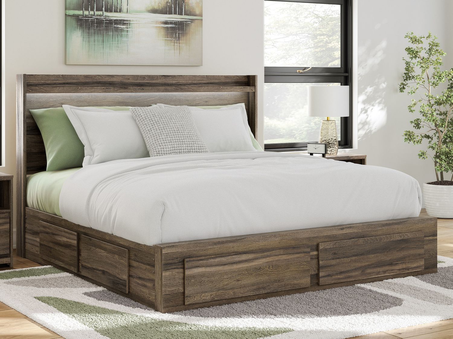 Jusika King Panel Headboard In Brown NCB200558
