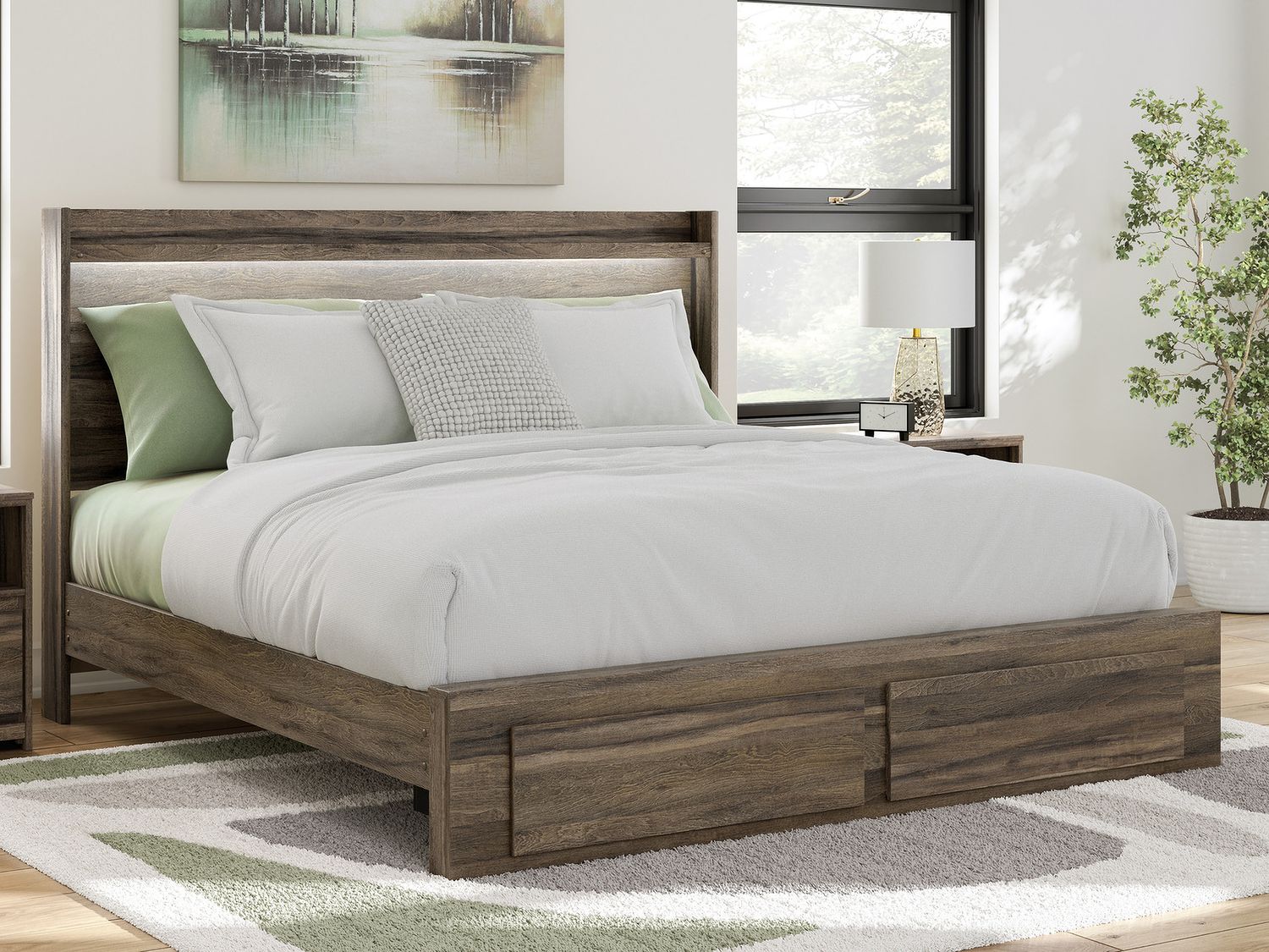 Jusika King Panel Headboard In Brown NCB200558