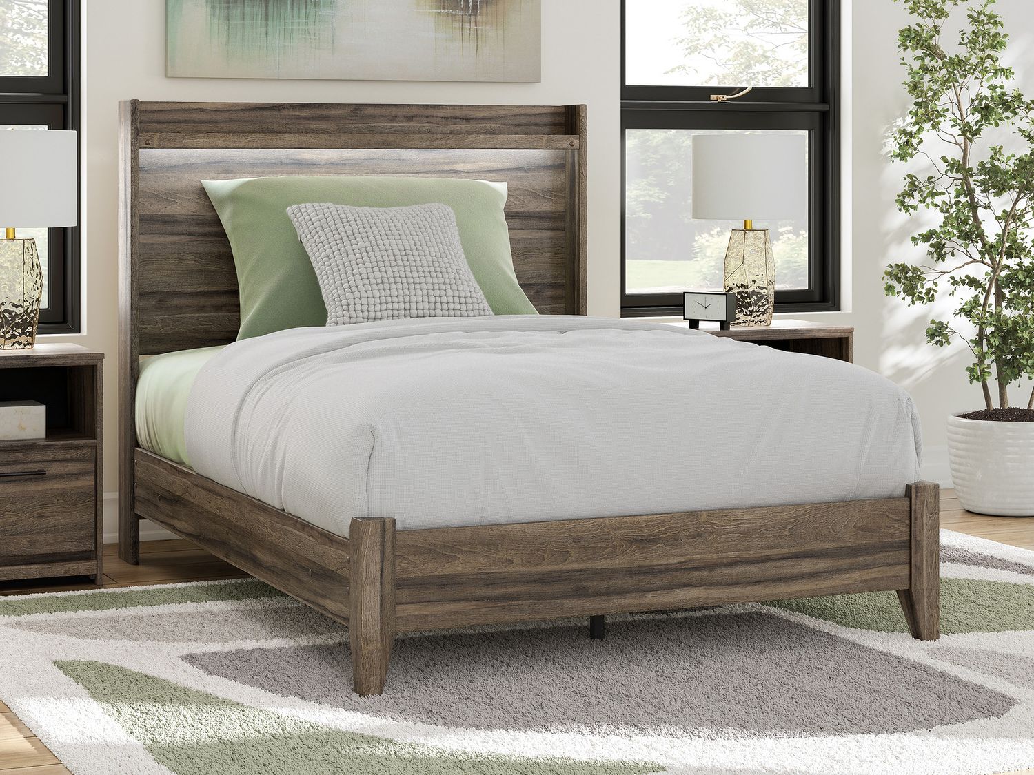 Jusika Full Panel Headboard In Brown NCB200587