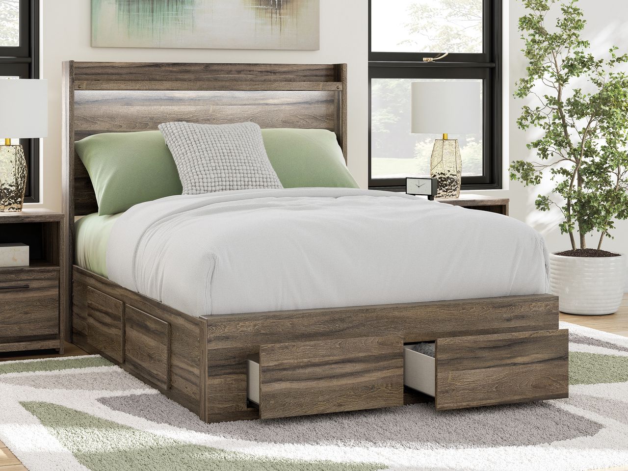 Jusika Full Panel Headboard In Brown NCB200587