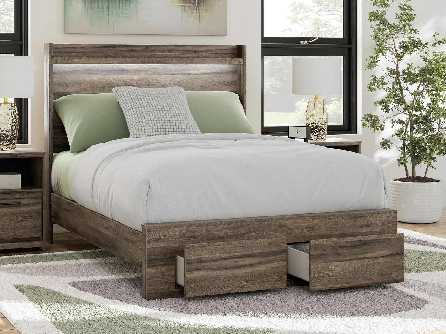 Jusika Full Panel Headboard In Brown NCB200587
