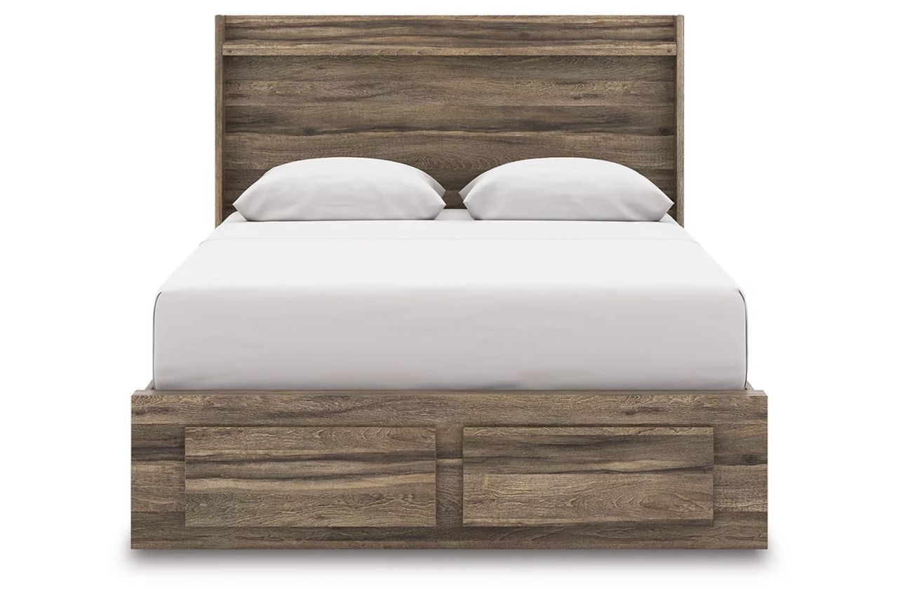 Jusika Queen Panel Storage Bed In Brown NCB2005B4