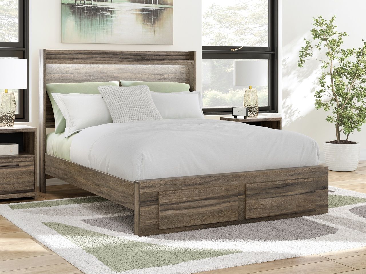 Jusika Queen Panel Storage Bed In Brown NCB2005B4