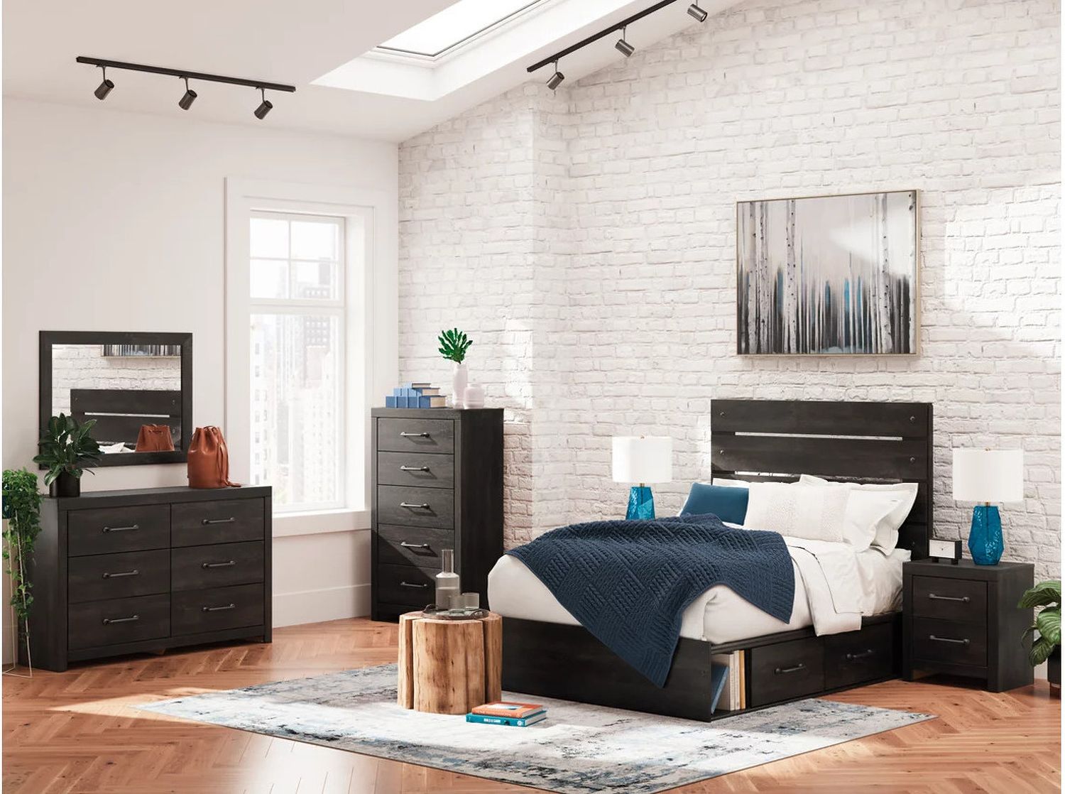 Granaport Nightstand In Dark Gray NCB210892