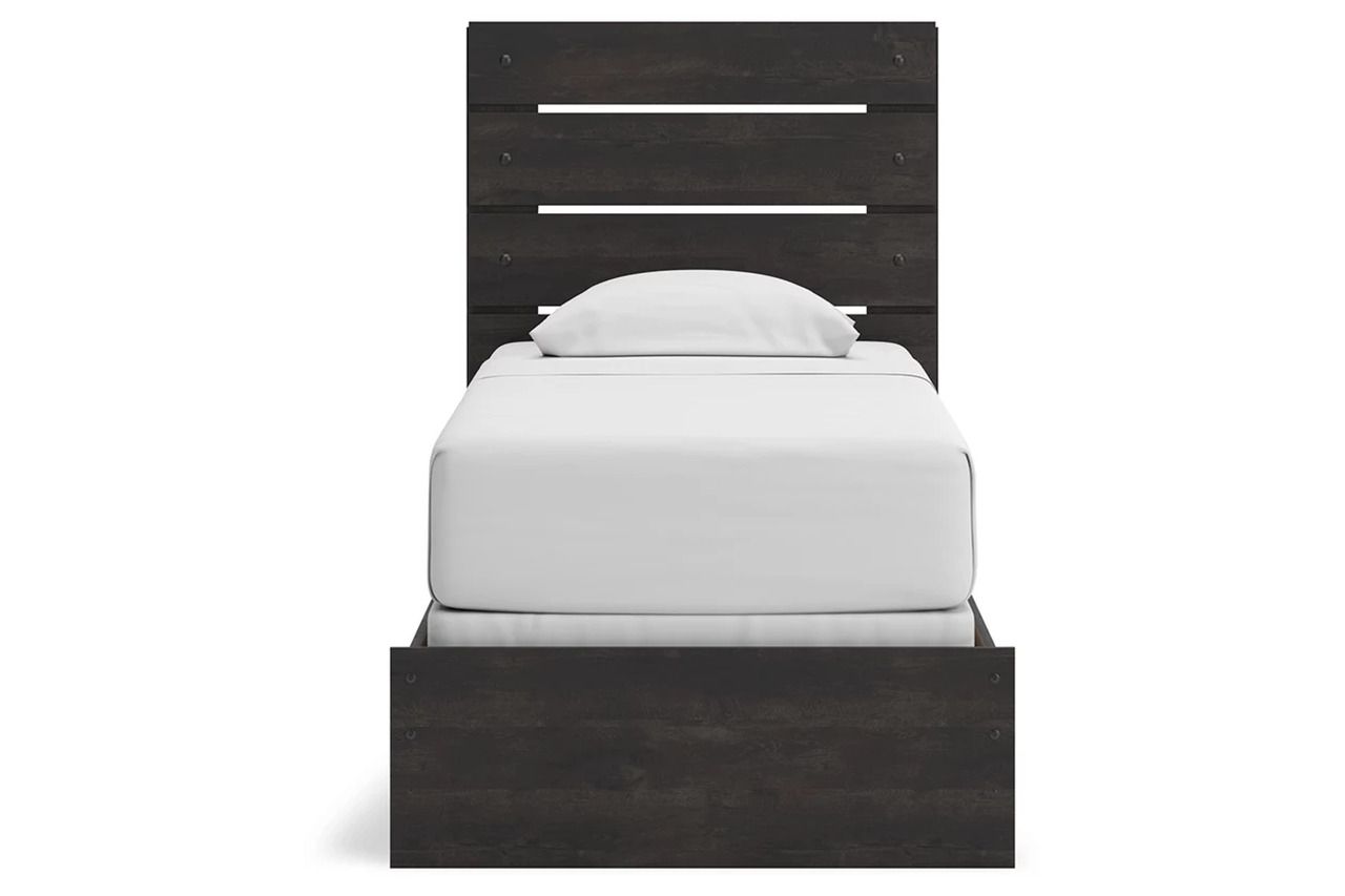 Granaport Twin Panel Bed In Dark Gray NCB2108B11