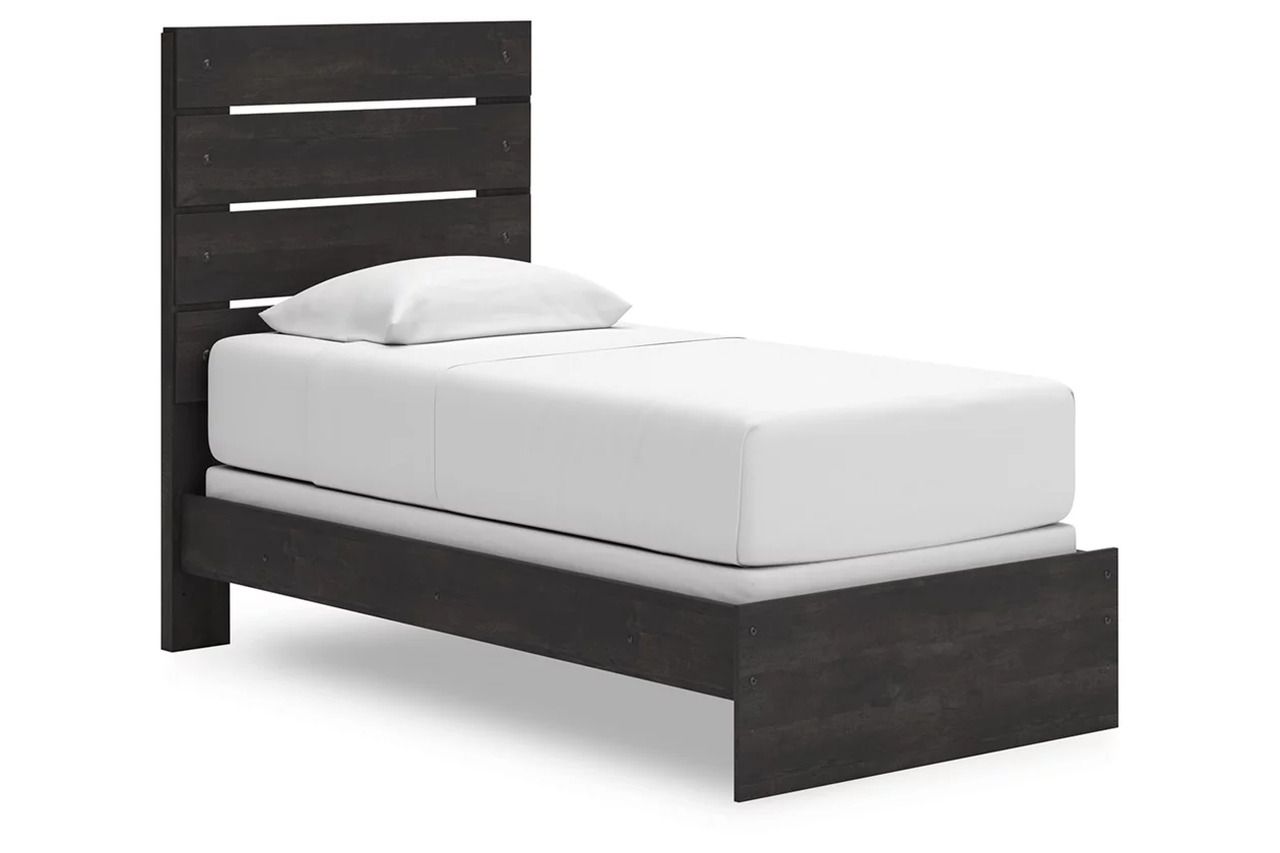 Granaport Twin Panel Bed In Dark Gray NCB2108B11