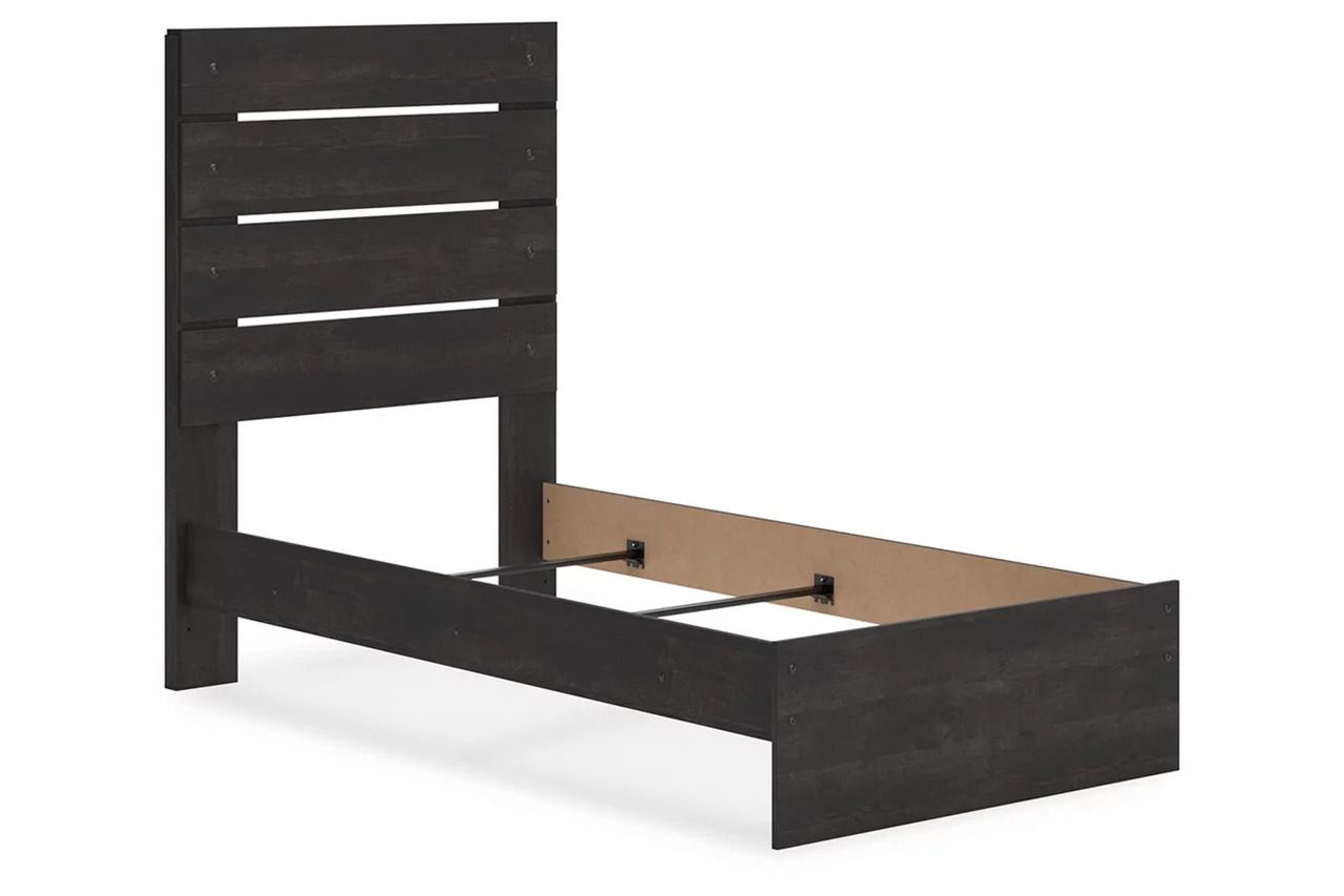 Granaport Twin Panel Bed In Dark Gray NCB2108B11